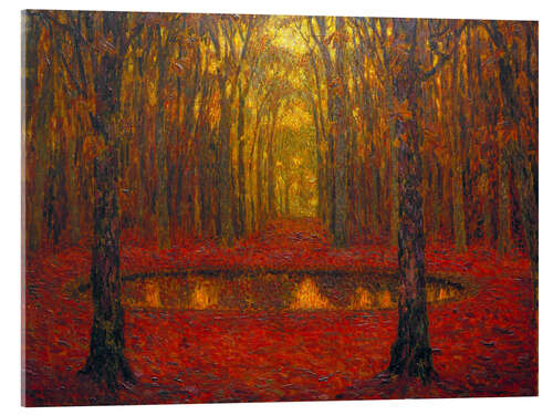 Acrylglasbild Teich in Versailles, im Herbst