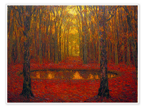 Poster Teich in Versailles, im Herbst