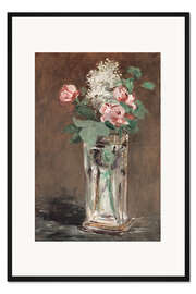 Gerahmter Kunstdruck Blumen in einer Kristallvase, 1882