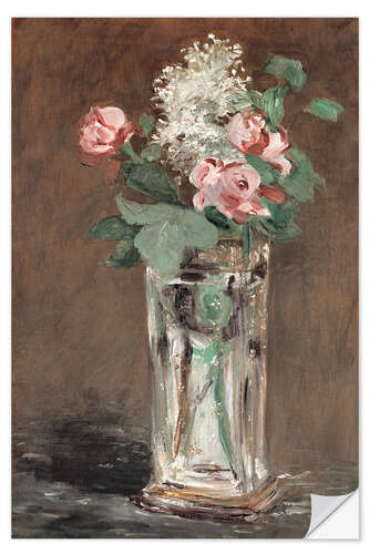 Sticker mural Fleurs dans un vase de cristal, 1882