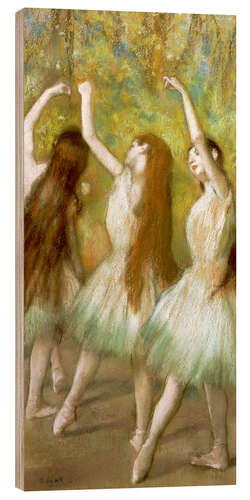 Tableau en bois Danseuses vertes I