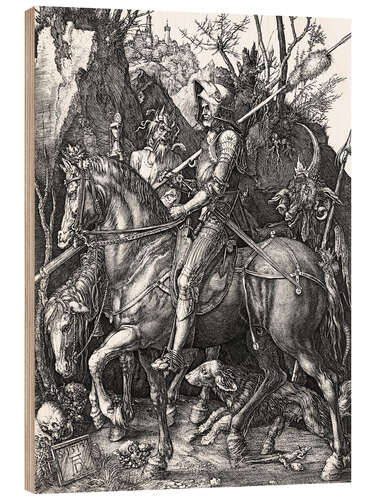 Wood print Knight, Death and the Devil