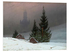 Foam board print Winter Landscape with a Church