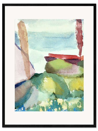 Ingelijste kunstdruk The Seaside in the Rain