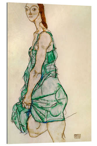 Gallery print Standing woman in green shirt