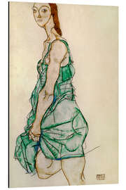 Magnettafel Stehende Frau in grünem Hemd