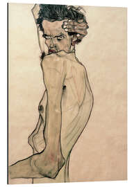 Magnettafel Selbstbildnis mit Arm über Kopf gezogen