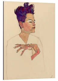 Magnettafel Selbstporträt mit an die Brust gelegten Händen