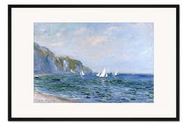 Gerahmter Kunstdruck Felsen und Segelboote in Pourville