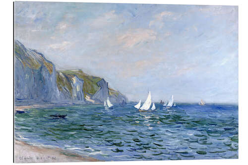 Tableau en plexi-alu Bateaux devant les falaises de Pourville