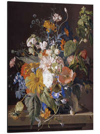 Magnettafel Mohn, Margeriten, Veilchen, Ringelblumen und andere in einer Vase