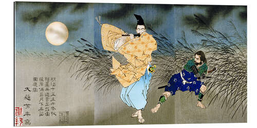 Cuadro de plexi-alu Fujiwara No Yasumasa tocando flauta a la luz de la luna, 1883