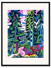 Gerahmter Kunstdruck Wildboden, Bergwald