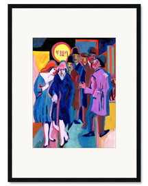 Innrammet kunsttrykk Night-time Street Scene