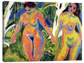 Canvastavla Two naked women in the forest