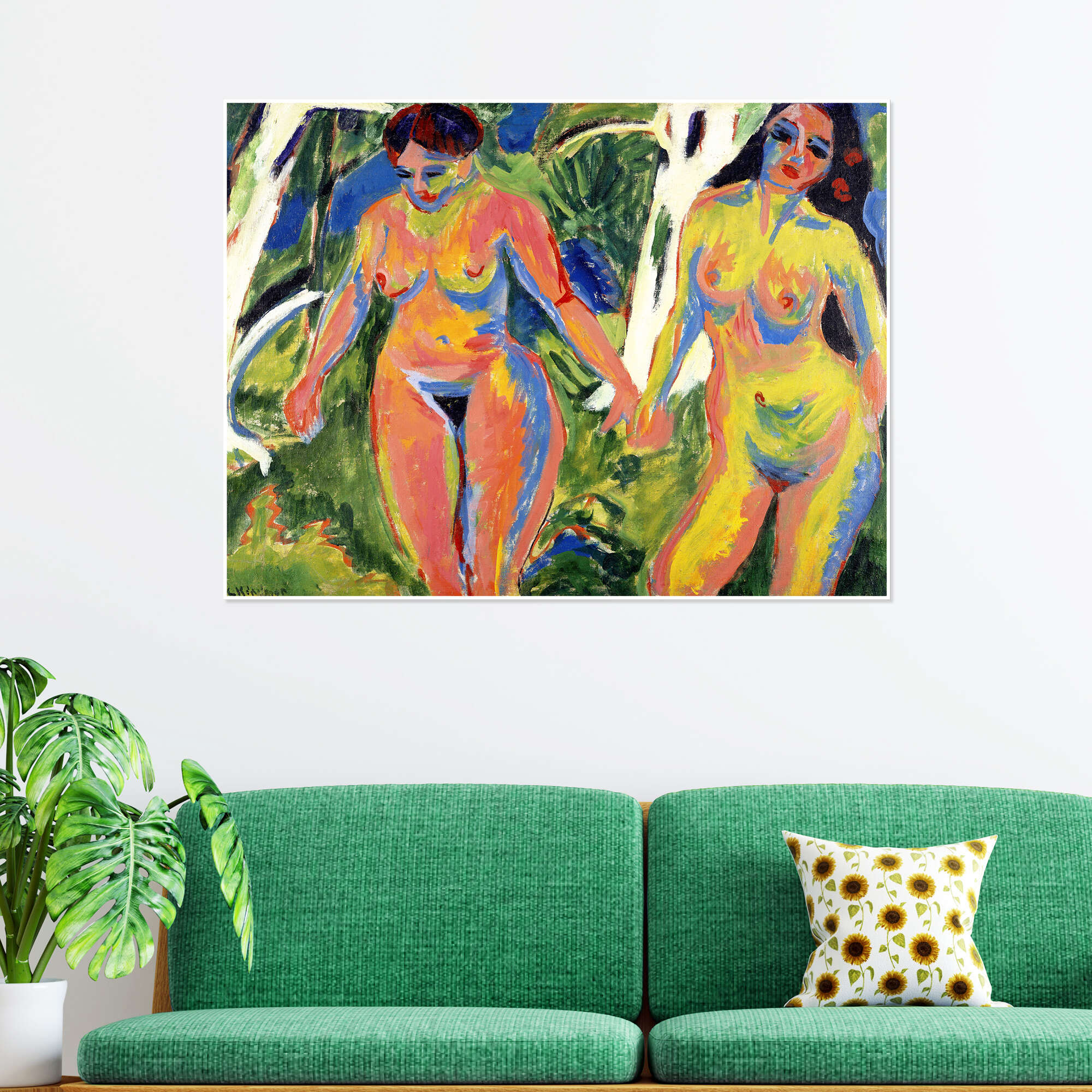 Dos mujeres desnudas en el bosque de Ernst Ludwig Kirchner en póster,  lienzo y mucho más | Posterlounge.es