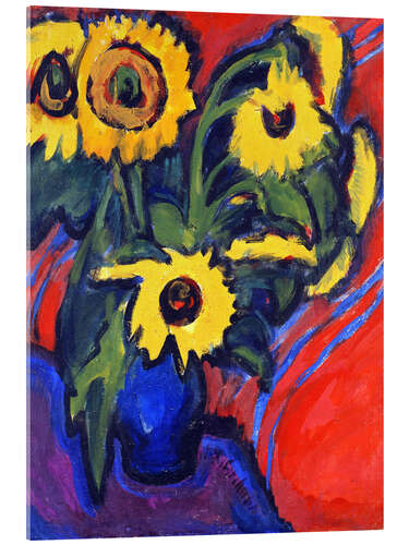 Acrylic print Sunflowers