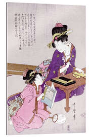 Gallery print Woman is sitting at the desk and a girl is watching her