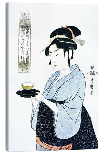 Leinwandbild Naniwaya Okita serviert eine Tasse Tee