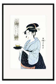 Gerahmter Kunstdruck Naniwaya Okita serviert eine Tasse Tee