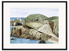 Gerahmter Kunstdruck Straße durch die Felsen