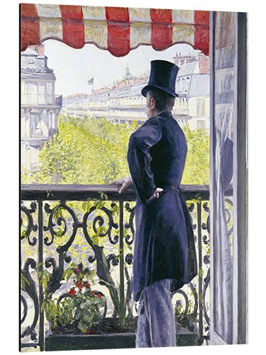 Tableau en aluminium L'Homme au balcon, boulevard Haussmann