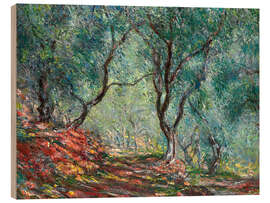 Tableau en bois  Bois d&#039;olivier dans le jardin de Moreno - Claude Monet