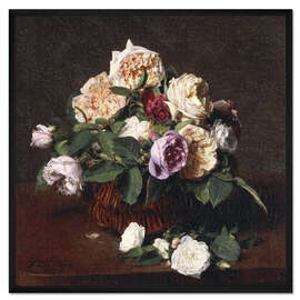 Gerahmter Kunstdruck Vase mit Blumen