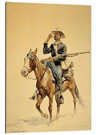 Aluminium print An infantryman on horseback, 1890