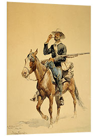 Foam board print An infantryman on horseback, 1890