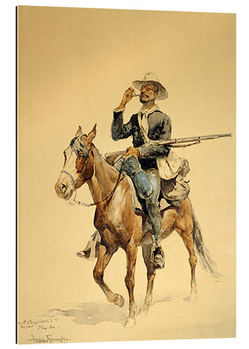 Gallery print An infantryman on horseback, 1890