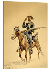 Gallery print An infantryman on horseback, 1890