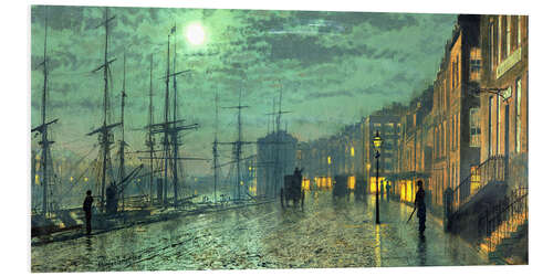 Foam board print City Docks by Moonlight