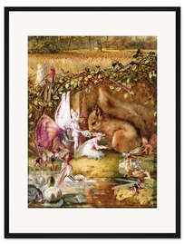 Gerahmter Kunstdruck Das verletzte Eichhörnchen