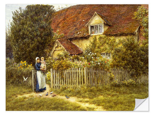 Naklejka na ścianę Mother and child on lodge
