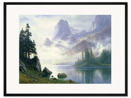 Gerahmter Kunstdruck Berge aus dem Nebel