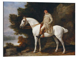 Aluminium print Gentleman on a Grey Horse