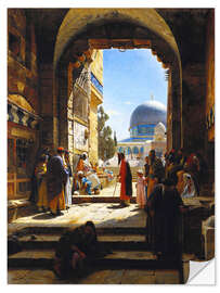 Selvklebende plakat At the Entrance to the Temple Mount, Jerusalem