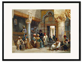 Plakat artystyczny premium w ramie Arabic Figures in a Coffee House