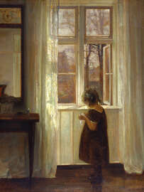 Magnettafel Kleines Mädchen an einem Fenster