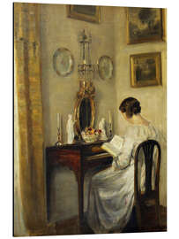 Magnettafel Lesende Frau an einem Spinett