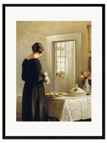 Framed art print An Interior with a Woman at a Table