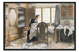 Gerahmter Kunstdruck Karin am Wäscheschrank, 1906