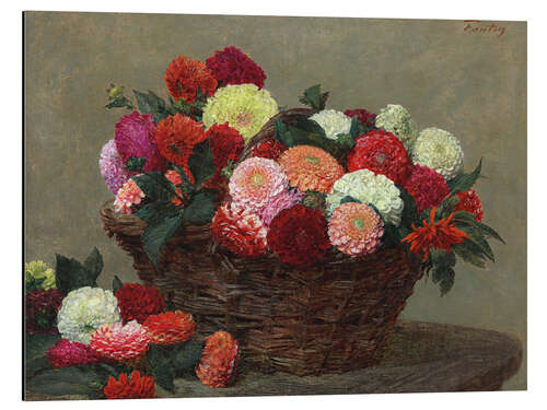 Obraz na aluminium Basket of dahlias, 1893