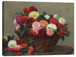 Canvas-taulu Basket of dahlias, 1893