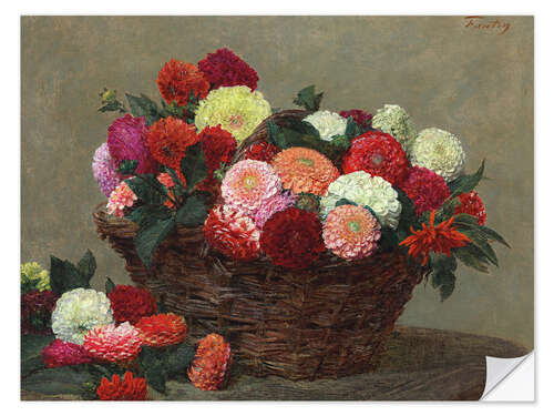 Wall sticker Basket of dahlias, 1893