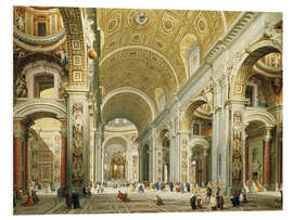 Foam board print Interior of St. Peter's Basilica, looking west to the tomb of St. Peter's