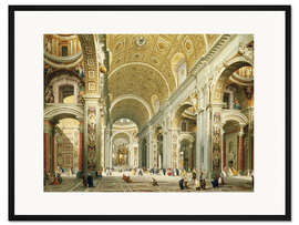 Gerahmter Kunstdruck Innenraum des Petersdoms, Blick nach Westen zum Grab St. Peter's