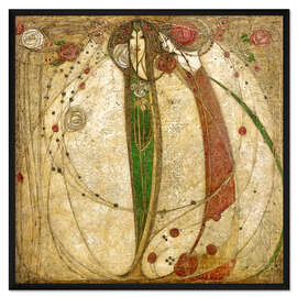Gerahmter Kunstdruck Die weiße Rose und die rote Rose, 1902 - Margaret MacDonald Mackintosh