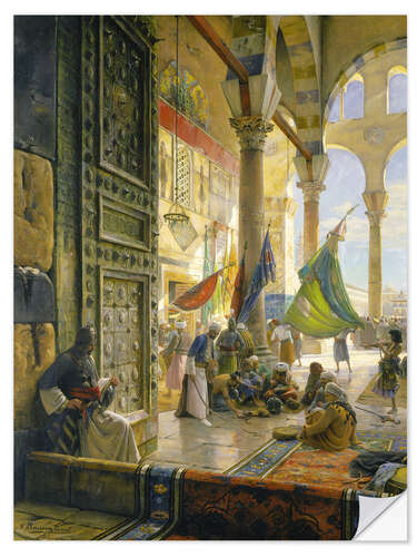 Vinilo para la pared Patio de la Mezquita Ummayad, Damasco, 1890